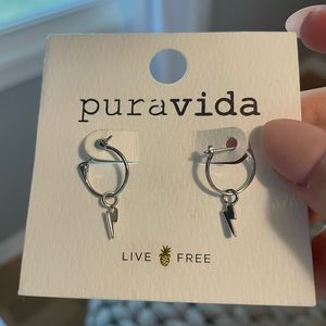 pura vida lightning bolt hoop earrings